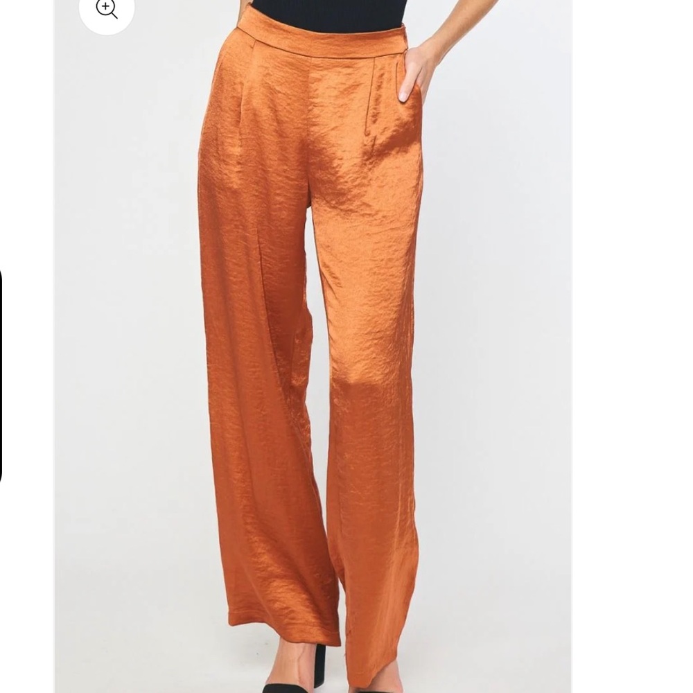 Entro Shimmering Rust Wide Leg Pants